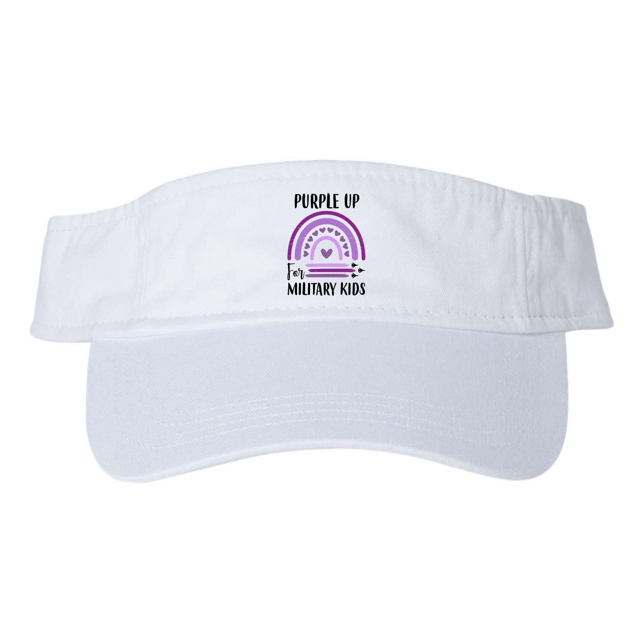 Military Purple Up Rainbow Heart Visor