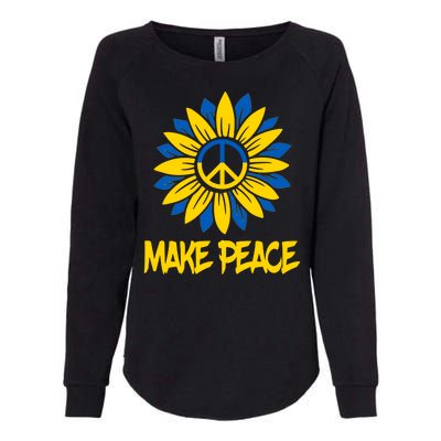 Make Peace Ukraine Strong Sunflower Womens California Wash Sweatshirt