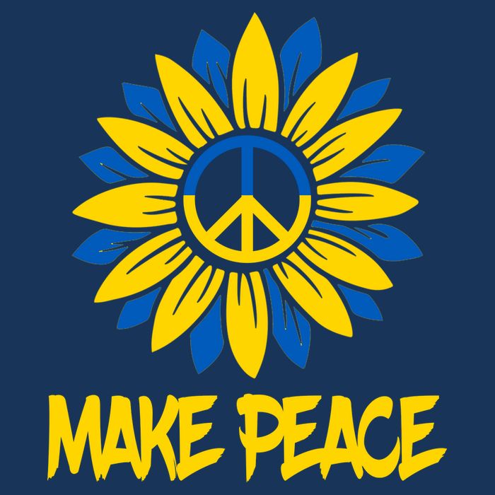 Make Peace Ukraine Strong Sunflower 7 Panel Mesh Trucker Snapback Hat