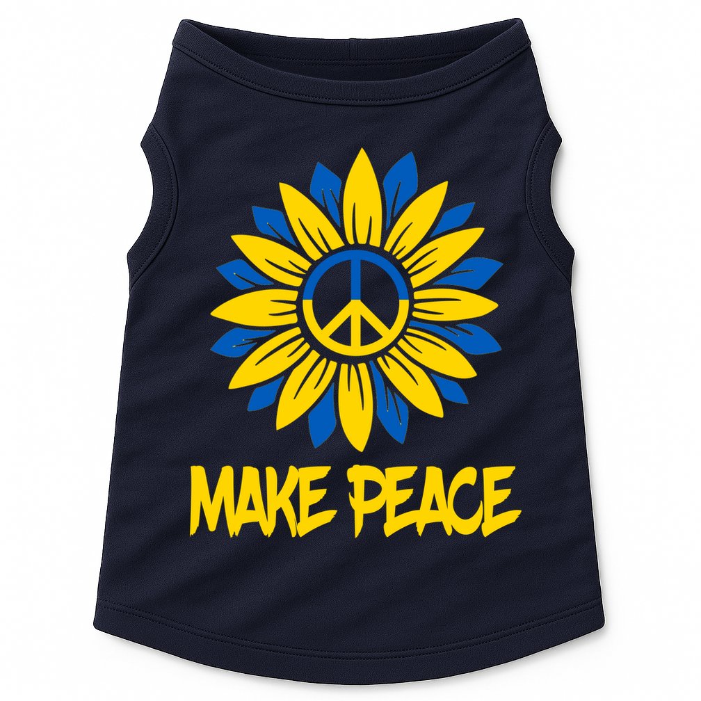 Make Peace Ukraine Strong Sunflower Doggie Tank