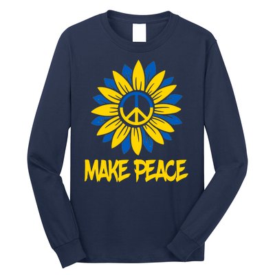 Make Peace Ukraine Strong Sunflower Long Sleeve Shirt