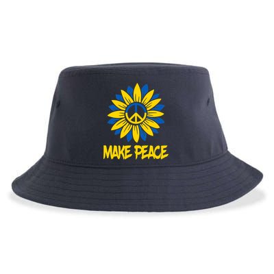 Make Peace Ukraine Strong Sunflower Sustainable Bucket Hat