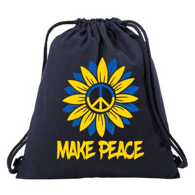 Make Peace Ukraine Strong Sunflower Drawstring Bag