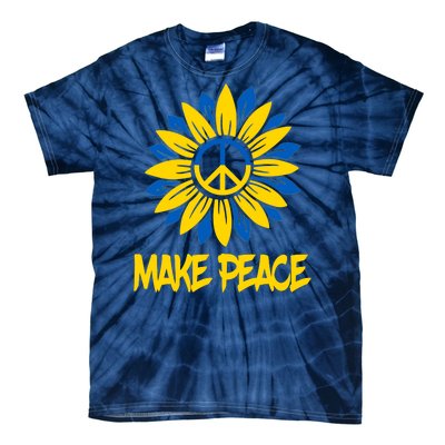 Make Peace Ukraine Strong Sunflower Tie-Dye T-Shirt