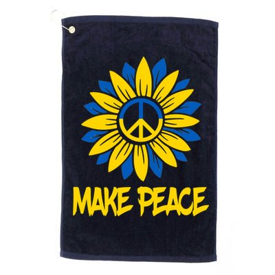 Make Peace Ukraine Strong Sunflower Golf Towel