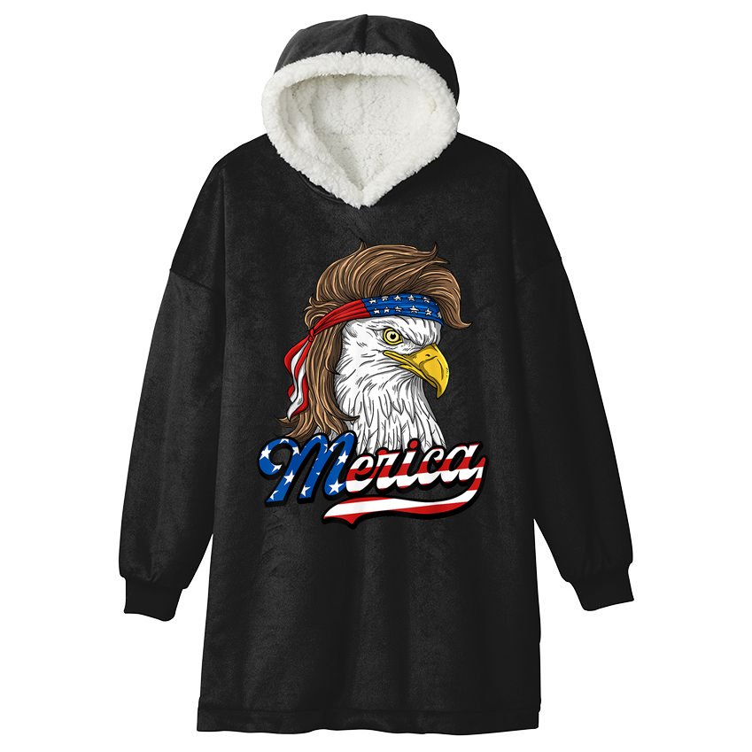 4th of july Hooded Wearable Blanket