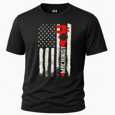Machinist Patriotic Us Flag Design Of Clothing Cooling Performance Crew T-Shirt