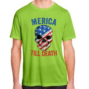 Merica Patriotic Usa Skull American Flag 4th Of July Great Gift Adult ChromaSoft Performance T-Shirt