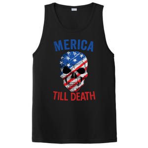 Merica Patriotic Usa Skull American Flag 4th Of July Great Gift PosiCharge Competitor Tank