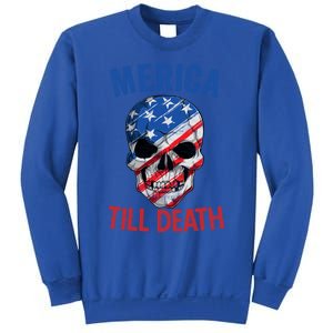 Merica Patriotic Usa Skull American Flag 4th Of July Great Gift Sweatshirt