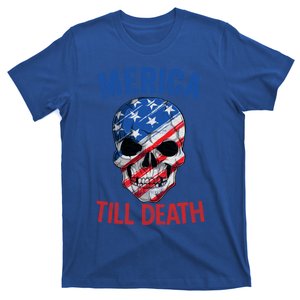 Merica Patriotic Usa Skull American Flag 4th Of July Great Gift T-Shirt