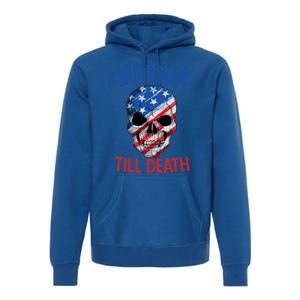 Merica Patriotic Usa Skull American Flag 4th Of July Great Gift Premium Hoodie