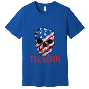 Merica Patriotic Usa Skull American Flag 4th Of July Great Gift Premium T-Shirt