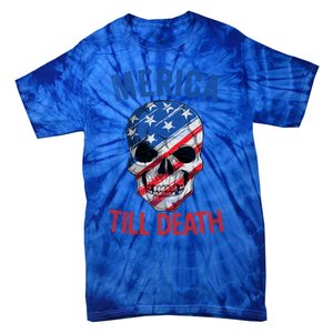 Merica Patriotic Usa Skull American Flag 4th Of July Great Gift Tie-Dye T-Shirt