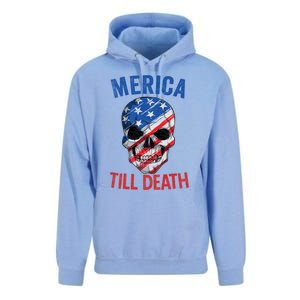 Merica Patriotic Usa Skull American Flag 4th Of July Great Gift Unisex Surf Hoodie