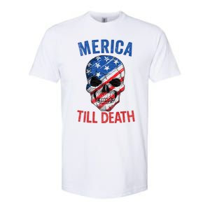 Merica Patriotic Usa Skull American Flag 4th Of July Great Gift Softstyle CVC T-Shirt