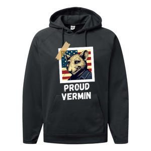 Mouse Proud Vermin Vote Blue Performance Fleece Hoodie