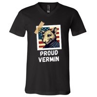 Mouse Proud Vermin Vote Blue V-Neck T-Shirt