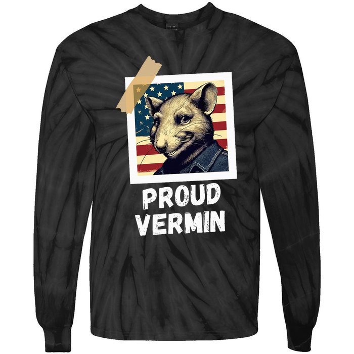 Mouse Proud Vermin Vote Blue Tie-Dye Long Sleeve Shirt