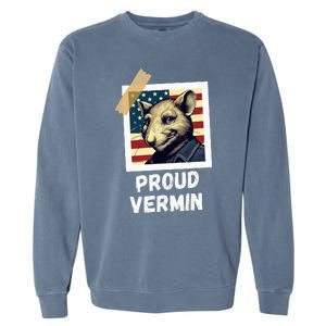 Mouse Proud Vermin Vote Blue Garment-Dyed Sweatshirt