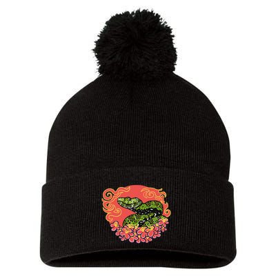 Mangshan Pit Viper Lunar New Year Pom Pom 12in Knit Beanie
