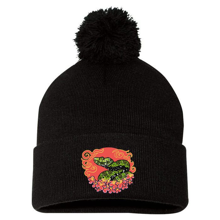 Mangshan Pit Viper Lunar New Year Pom Pom 12in Knit Beanie