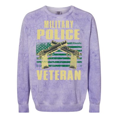 Military Police Veteran America Patriot Cop Military Veteran Great Gift Colorblast Crewneck Sweatshirt