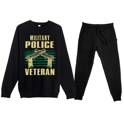 Military Police Veteran America Patriot Cop Military Veteran Great Gift Premium Crewneck Sweatsuit Set