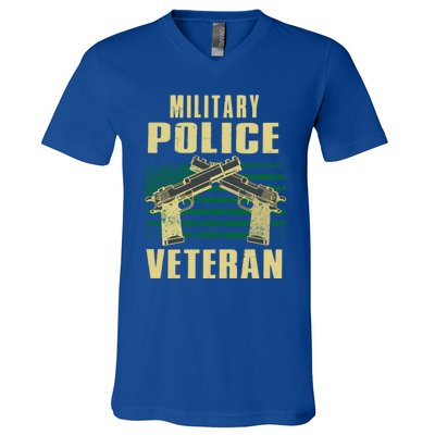 Military Police Veteran America Patriot Cop Military Veteran Great Gift V-Neck T-Shirt