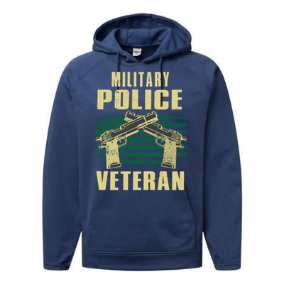 Military Police Veteran America Patriot Cop Military Veteran Great Gift Performance Fleece Hoodie