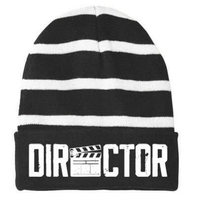 Movie Producer Video Production Filmmaker Film Director Striped Beanie with Solid Band