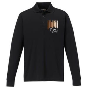 Melanin Pisces Vibes Only Zodiac Sign For Black Funny Gift Performance Long Sleeve Polo