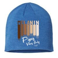 Melanin Pisces Vibes Only Zodiac Sign For Black Funny Gift Sustainable Beanie