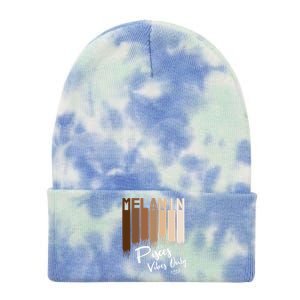 Melanin Pisces Vibes Only Zodiac Sign For Black Funny Gift Tie Dye 12in Knit Beanie