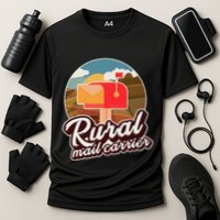 Mailman Postal Worker Post Office Rural Mail Carrier Cooling Performance Crew T-Shirt