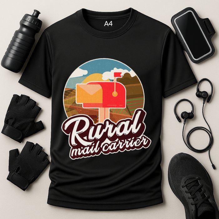 Mailman Postal Worker Post Office Rural Mail Carrier Cooling Performance Crew T-Shirt