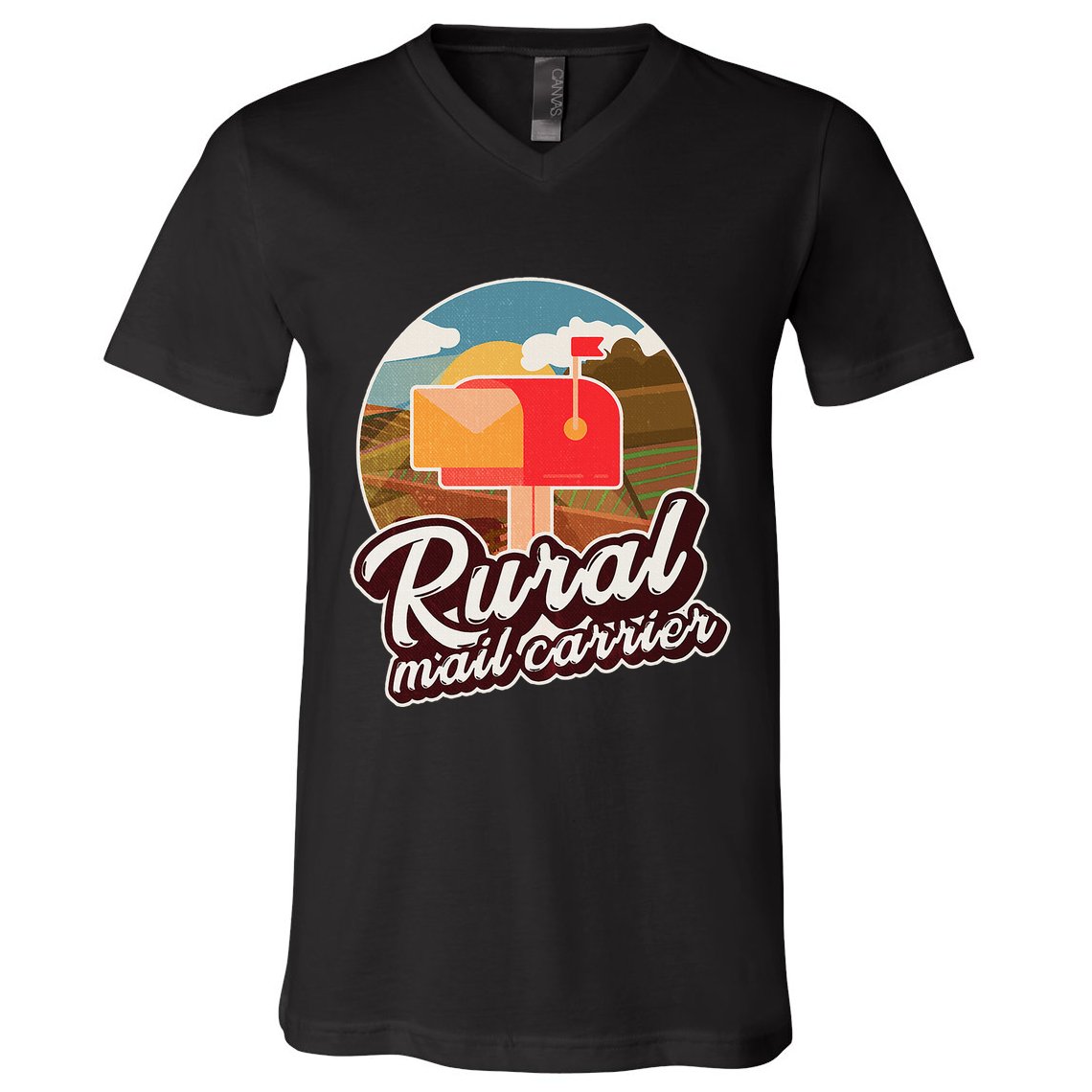 Mailman Postal Worker Post Office Rural Mail Carrier V-Neck T-Shirt
