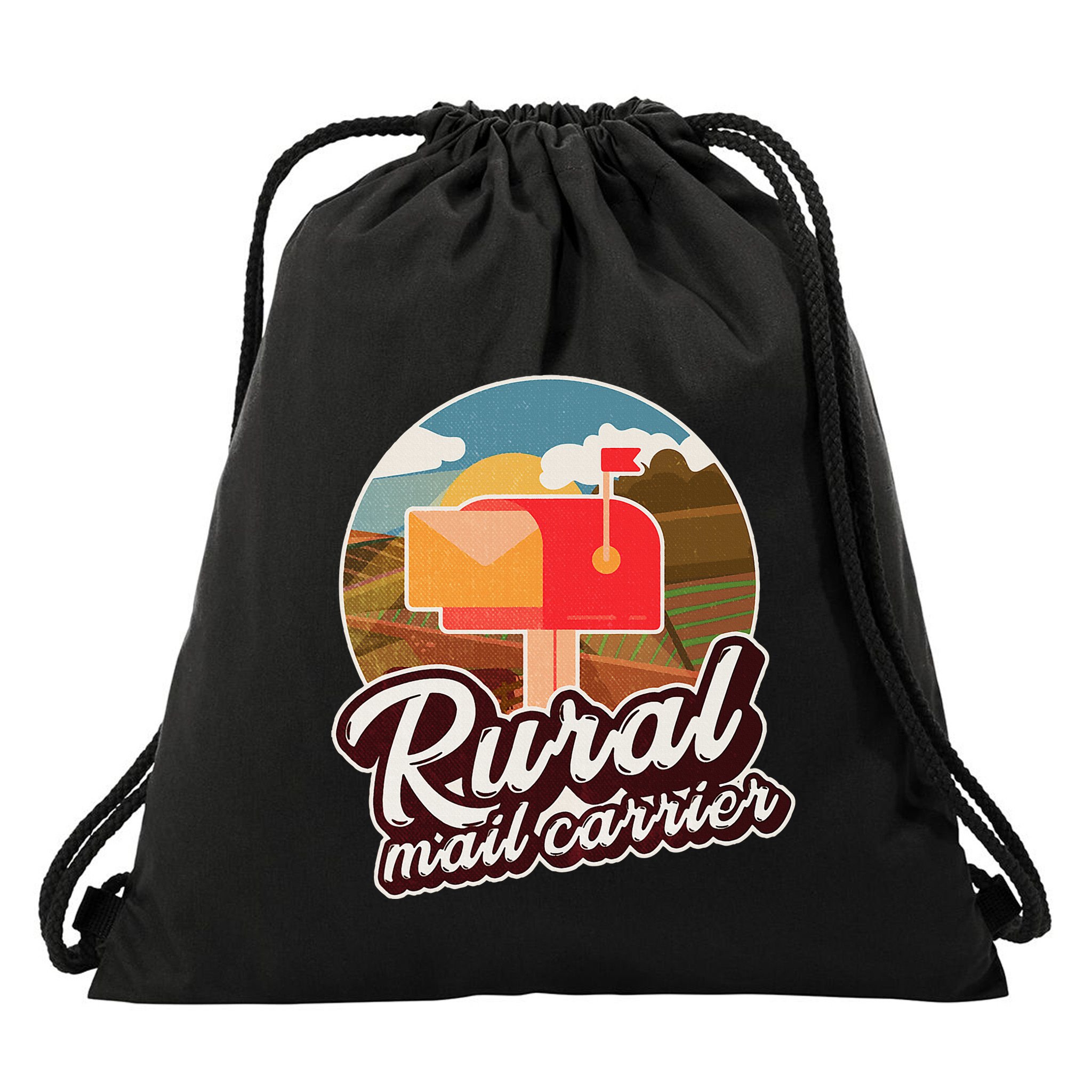 Mailman Postal Worker Post Office Rural Mail Carrier Drawstring Bag