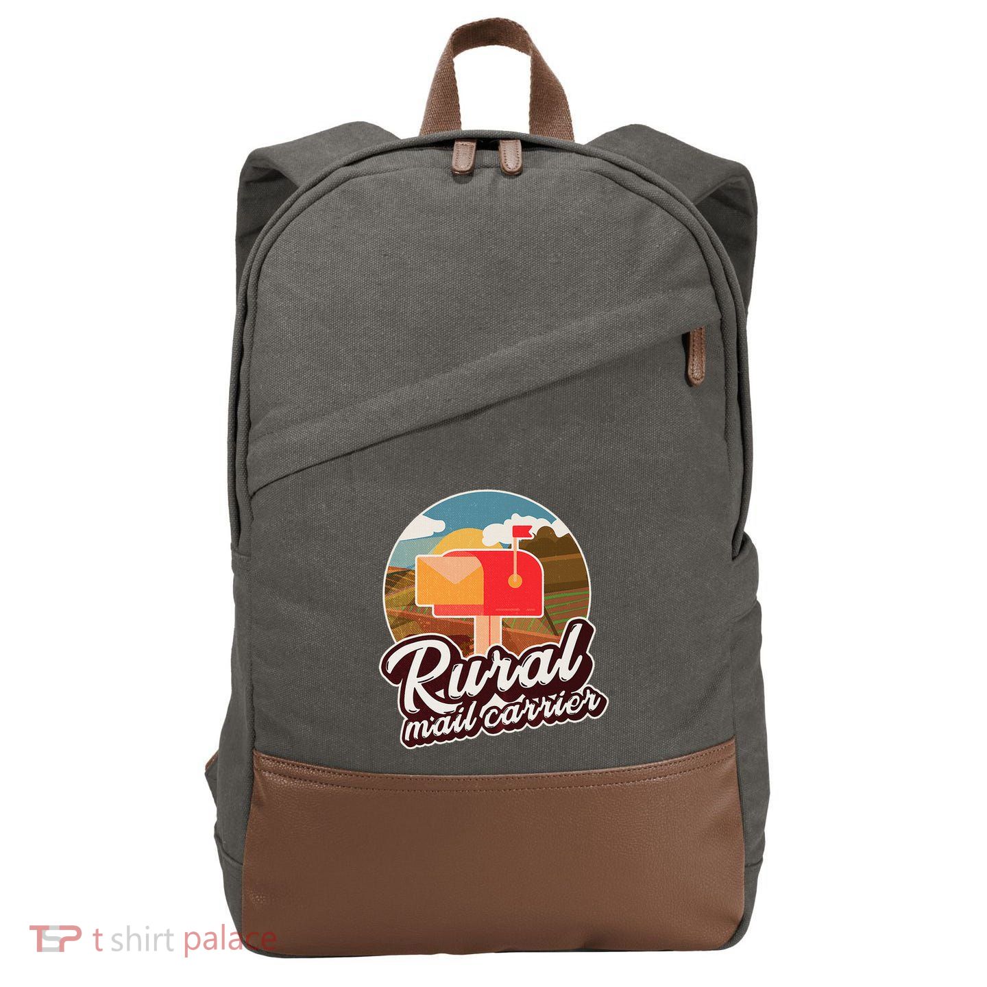 Mailman Postal Worker Post Office Rural Mail Carrier Cotton Canvas Backpack