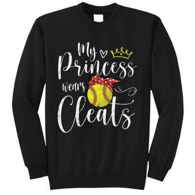 My Princess Wears Cleats Funny Baseball Softball Mothers Mom Sweatshirt