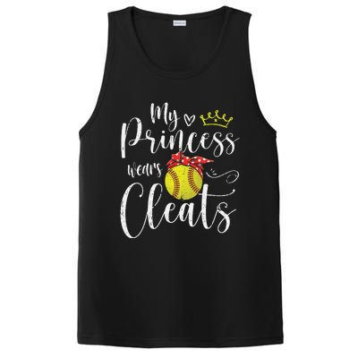 My Princess Wears Cleats Funny Baseball Softball Mothers Mom PosiCharge Competitor Tank