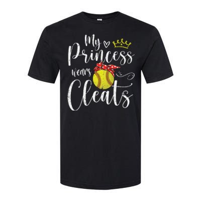 My Princess Wears Cleats Funny Baseball Softball Mothers Mom Softstyle CVC T-Shirt