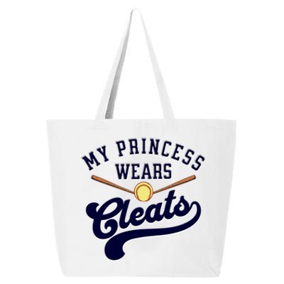 My Princess Wears Cleats Softball Mom Dad Parent Cute Gift 25L Jumbo Tote