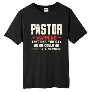 Mens Pastor Warning Sermon Funny Christian Preacher Minister Tall Fusion ChromaSoft Performance T-Shirt