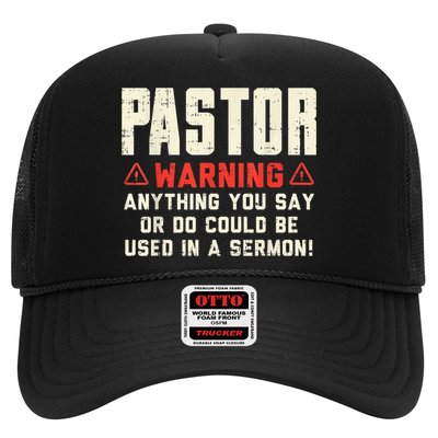 Mens Pastor Warning Sermon Funny Christian Preacher Minister Trucker Hat