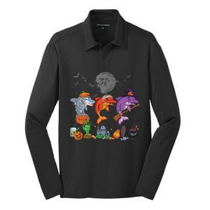 Mummy Pumpkin Witch Dolphin Halloween Costume Gift Silk Touch Performance Long Sleeve Polo