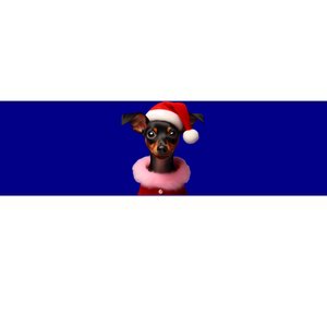 Miniature Pinscher With Santa Hat Christmas Dog Owner Mom Gift Bumper Sticker