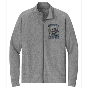 Meowdy Partner Whiskers In The Wind Humor Cool Cowboy Cat Stretch Full-Zip Cadet Jacket