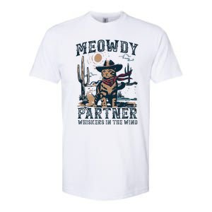 Meowdy Partner Whiskers In The Wind Humor Cool Cowboy Cat Softstyle CVC T-Shirt