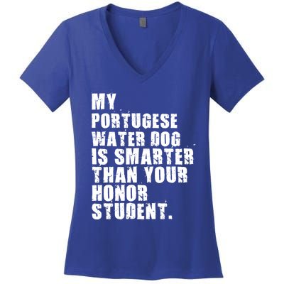 My Portugese Water Doggo Dog Is Smarter Adc096c Gift Women's V-Neck T-Shirt